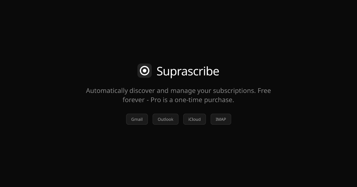 Suprascribe - Free Subscription Tracker & Manager